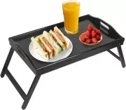 Bed Tray Table Folding Legs Breakfast Food Tray Bamboo Portable Lap Desk Wooden