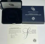 NO COIN 2020 S $1 PROOF SILVER AMERICAN EAGLE BOX & COA NO CAPSULE