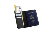 Satechi Vegan-Leather Passport Cover Protector w Find My Travel Wallet Black