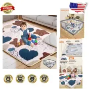 Extra Thick 74x50 Play Mat - Machine Washable Boho Foam for Kids' Development
