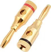 Gold Plated Speaker Banana Plugs, 10 Pcs Banana Plugs Gold Plated Speaker Plug Connectors for Speaker Wire