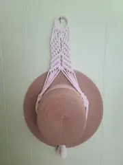 macrame hat hanger