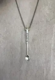 BANNED 1970s MCDONALD'S SPOON RAVE NECKLACE FESTIVAL BURNING MAN: SILVER & GOLD