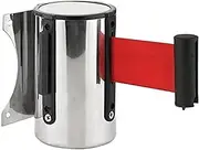 Retractable Queue Barrier Belt, 2m/5m Red Belt Retractable Ribbon Barrier Stainless Steel Wall Mount Crowd Control Wall Barrier for Management(2 M)