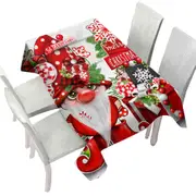 Christmas Peppermint Gnome Tablecloth