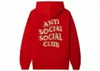 Anti Social Social Club White Picket Fence Hoodie Red 2XL Size 2XL Color Red