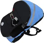 Pet Dog Backpack Dog Saddlebag for Hiking Camping Portable Outdoor Travel Pack with Pockets Breathable Harness Design Blue