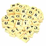 A-z Plastic Scrabble Tiles Alphabets Letters With Score Numbers 100 pcs