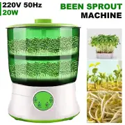 Household Automatic 2 Layer Bean Sprouts Machine Bean Sprouter Seeds Growining