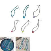 Hand-woven Seed Bead Colored Necklace Acrylic Heart Necklace Collar