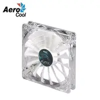 在飛比找PChome24h購物優惠-Aero Cool 鯊魚LED風扇 12CM 白燈(透明框白