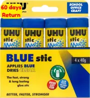 Solvent Free Blue Glue Sticks 40g Pack of 4 Ideal for Crafts and Repairs