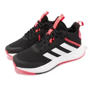 【adidas 愛迪達】籃球鞋 Ownthegame 2.0 K 大童鞋 女鞋 黑 白 粉紅 基本款 緩震 運動鞋 愛迪達(GZ3379)