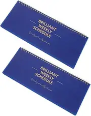 COMNESTBI 2pcs Mini Weekly Planner: for Desk Undated Daily Organizer with Spiral Binding Time Management Tools for Office Supplies Study Planner and Family Scheduling