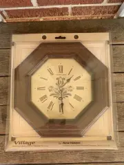 Vintage Pfaltzgraff Quartz Wall Clock- New Sealed-Old Stock-1987-Wood-New Haven