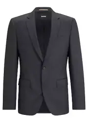 $645 - BOSS Suit Jacket Stretch Wool Reda Italian Fabric Slim Fit - Size 40R