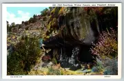 c1940s Cliff Dwellings Walnut Canyon Flagstaff Arizona Linen Postcard