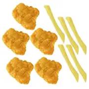 1 Set Artificial Chicken Nuggets Fake French Fries Fried Chicken Model Lifeli...
