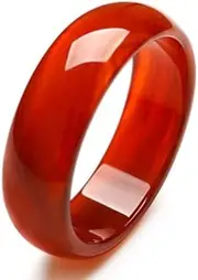 [BOSUGE] Natural Feng Shui Wealth and Luck Bracelet Women, Class A Ice Kind Natural Red Agate Wide Bangle for Women Girls (Color : 58mm)