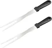 VANZACK 2pcs Stainless Steel Marshmallow Roasting Sticks with Ergonomic Plastic Handle for Camping BBQ and Campfire Durable Toasting Forks for Grilling Meats and Outdoor Cooking