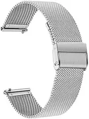 [MGTCAR] For Garmin Vivoactive 3 / Venu Sq Watch Bands,20mm Mesh Woven Stainless Steel Band for Garmin Forerunner 245 645 Music