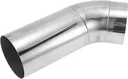 X AUTOHAUX 4.75" OD 45 Degrees Mandrel Bend Elbow T304 Stainless Steel Exhaust Tube Pipe Piping Surface Polishing Silver Tone