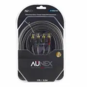 New Aunex AP-RCA17/4 Performance Series 17ft 4-CH Twisted RCA Interconnect 1YR W