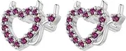 [Niaspi] 2Pcs 20G Devil Heart L-Shaped Nose Rings for Women 316L Surgical Steel Nose Studs Rings Purple Cubic Zirconia Heart Nose Rings Cute Nose Piercing Jewelry, Large, Stainless Steel, No Gemstone