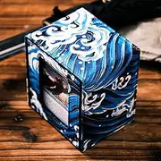 KakapopoTCG The Shogun Deckimono: a Kimono Deck Box for MTG Magic FaB EDH Commander YGO DND Spell Cards FaB PTCG TCG (Winter Waves)