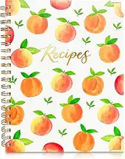 Teal Petal Blank Recipe Book To Write In Your Own Recipes - Family Recipe Journal, Hardcover Blank Cookbook for Keepsake Recipes Notebook Large 8x10.5" Peaches