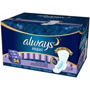 Product of Always Extra-Heavy Overnight Maxi Pads with Flexi-Wings, 54 ct. - Max