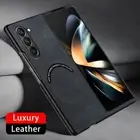 Magnetic Case For Samsung Galaxy Z Fold6 Fold5 Fold4 Magsafe Leather Flip Cover