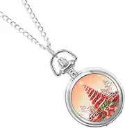 [LIFKOME] 1 PC Christmas Pocket Watch Gold Vintage Chains Watches Pendant Of The Lid Portable Pocket Watch Hanging Pocket Watch Retro Watch Chained Watch Xmas Pocket Watch Silver Metal
