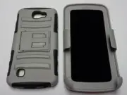 GRAY & BLACK Hybrid 3 in1 TPU Case For LG Optimus Zone 3 K4 Spree VS425/K3 LS450
