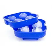 Ice Ball Maker Mold - Flexible Silicone Ice Tray - Molds 4 X 4.5cm Round Ice Ba