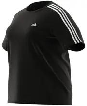 Adidas Plus Size Essentials Slim 3-Stripes T-Shirt, Black/White, 3X