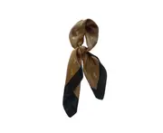 S85 70cm Brown Pony Print Silk Scarf Square Spring and Autumn Thin Decorative Neck Protector Dress Scarves Women