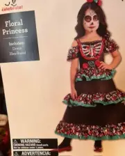 DAY OF THE DEAD HALLOWEEN COSTUME GIRLS 14/16 XL NEW TAGS HEADBAND SEQUIN HOOP