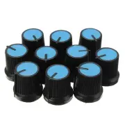 10Pcs Plastic For Rotary Taper Potentiometer Hole 6mm Knob Double Potentiometer Amplifier Plastic Knob 15*17 Switch Cap