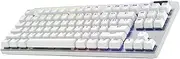 Logitech G PRO X TKL Lightspeed Wireless Gaming Keyboard, Ultra-Portable Tenkeyless Design, LIGHTSYNC RGB, PBT keycaps, Tactile Switches (GX Brown) - White