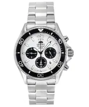 Orient Sports Panda Chronograph Stainless Steel Solar RA-TX0203S10B Mens Watch