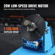 Portable 10KG Welding Positioner, 0-90o Turntable with 205mm 3-Jaw Chuck