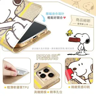 【SNOOPY/史努比】iPhone 11 (6.1吋) 彩繪可站立皮套(吃餅乾)
