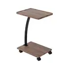 2 Tier Wheeled Narrow Side Table Coffee Tea Tray Plant Lamp Stand Bed Serving