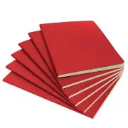 A5 Dotted Notebooks, Softcover- 8.2" x 5.5" - 92 pages (Red, 6 pack)