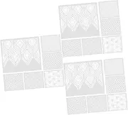 TEHAUX 3sets Hollow Painting Stencils Mousse Cake Templates Reusable Drawing Molds Smooth Safe for Boys and Girls DIY Cake Decorations 6pcs*3