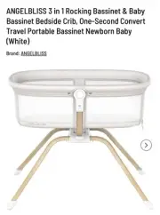ANGELBLISS 3 In 1 Rocking Bassinet Model: Loc-033 White NEW