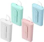 Oruola 4pcs Flosser Holder, Portable Travel Floss Container, Oral Care Tool Floss Dispenser Refillable Storage Box, 10 Flossers for Adults per Box for Cleaning Teeth (White, Green, Pink, Blue)