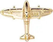 [HATPIN COMPANY] Golden Airplane Hat Pin, Lapel Pin, Cap Badge Accessories for Men, Standard, Enamel, no gemstone