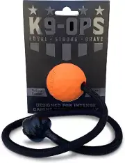 Dog Ball on a Rope Moki Tug Toy - Solid Rubber Fetch Training Reward - Large Dog